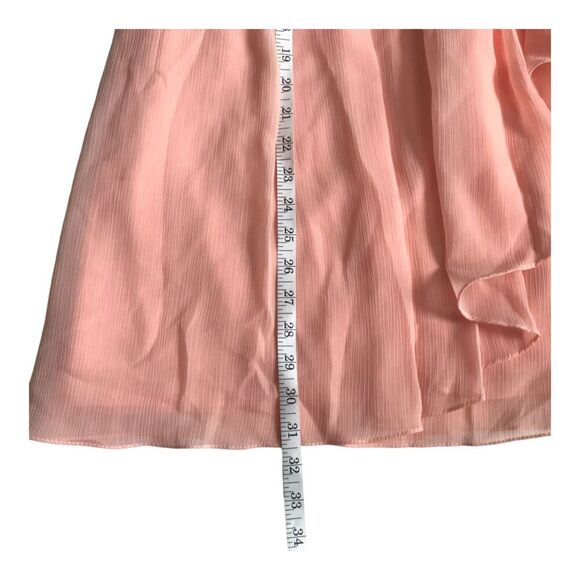 Davids Bridal Dress Sz 12 Peach Ruched Organza Strapless Formal Prom Bridesmaid - Picture 11 of 13